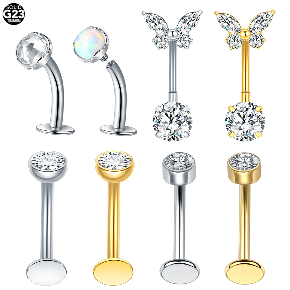 Curved Spring Bar - 1/10 pçs titânio curvo umbigo anéis