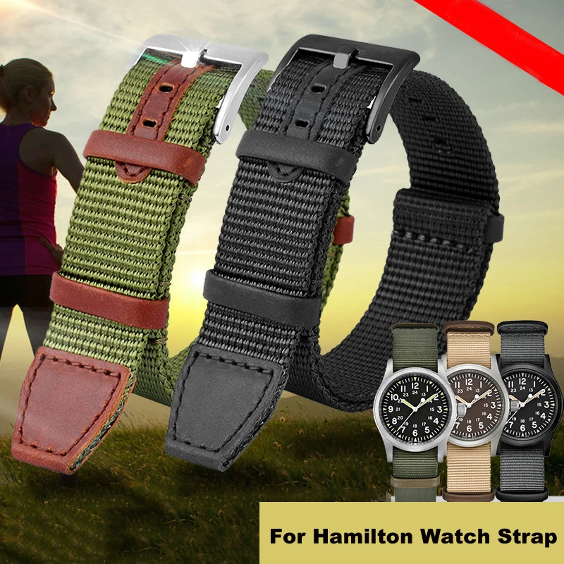 Suede Strap Watch - Alta qualidade náilon 20mm 22mm pulseira