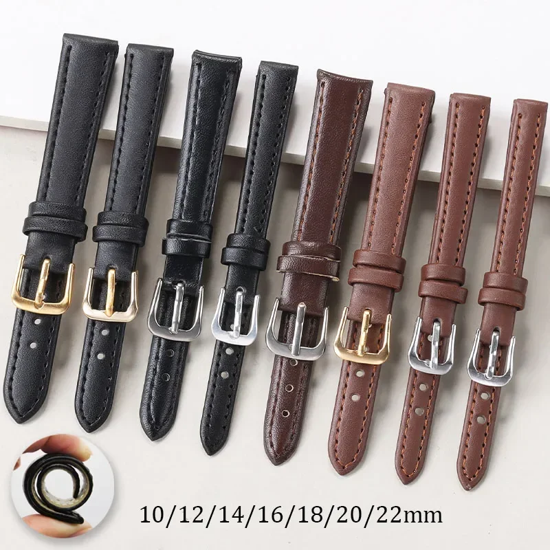 Suede Strap Watch - Pulseira de couro pu 10mm 12mm