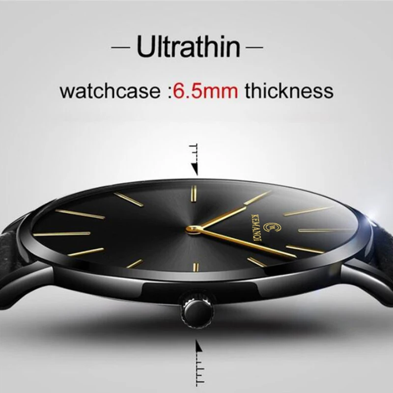 Relógio de Pulso Masculino Ult - Leather Watch Band Men avaliação e preço