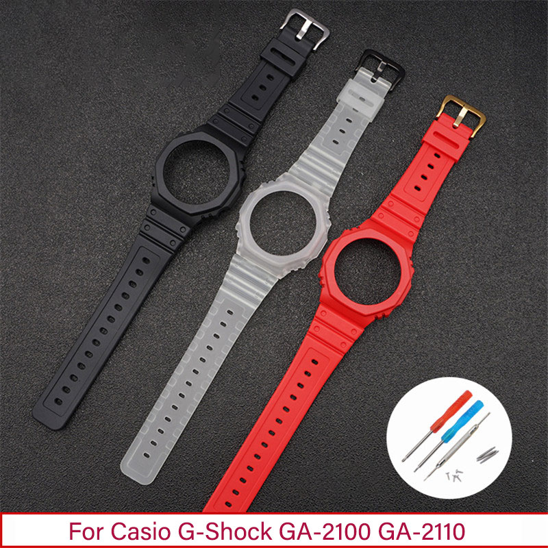 Pulseira de resina + capa para - Casio Watch G-Shock Ga-2100 avaliação e preço